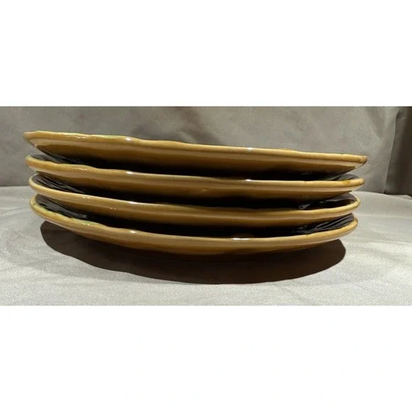 Autumn‎ Leaves Ceramic Set Of 4 Dinner Plates Holiday Autumn Leaf Festive - Picture 9 of 9